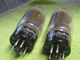 2 vntg 6L6GC matched pair D - getter General Electric GE tubes TV - 7 5