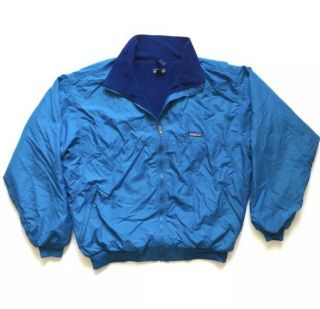 Vtg Patagonia Fleece Lined Nylon Jacket Torquise Blue Full Zip Unisex C5