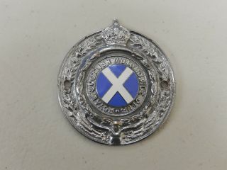 Vintage Enamel Rsac Royal Scottish Automobile Club Car Badge Auto Emblem