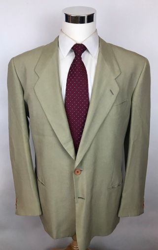 Vintage Giorgio Armani Collezioni 100 Silk Beige 2 Button Suit Men 
