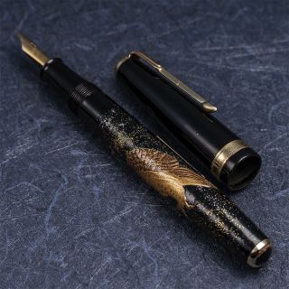 Limited Japanese Vintage Handmade Ebonite Gold Plated Steel Nib Fountain Pen