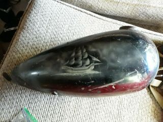 Vintage Chopper Harley Gas Tank Painted Reaper Devil Ghost Ship Girl In Chains