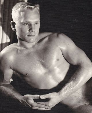 1 Vintage 7 ½” X 9 ½” Black & White Photo Posing Strap Gay Interest