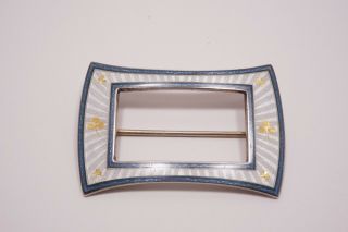 Antique Guilloche Enamel Sterling Silver Pin/brooch
