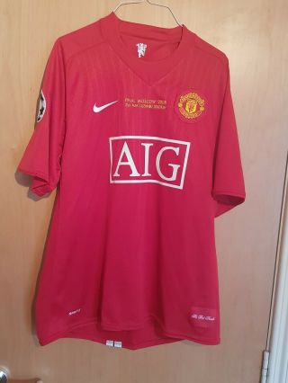 Rare vintage Manchester United 2008 Champions League Final shirt RONALDO 7 UEFA 2