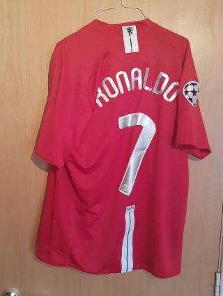 Rare vintage Manchester United 2008 Champions League Final shirt RONALDO 7 UEFA 3