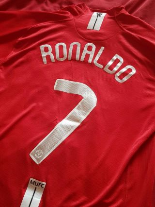 Rare vintage Manchester United 2008 Champions League Final shirt RONALDO 7 UEFA 4