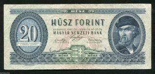 X522 Hungary 20 Forint 1947 Banknote P 162 Ungarn Nude Man Vf Rare