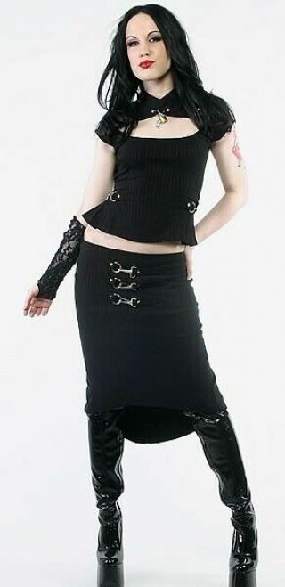 Lip Service Vintage Gangsta Pranksta Top And Skirt Set Rare Goth Bustle