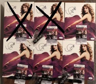 Taylor Swift Signed 8x10 Promo Speak Now Rare Jsa Auto With Leather Bracelet