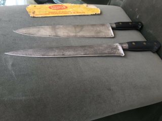 Vintage 12 " Blade Professional Sabatier Carbon Chef Knife & Carving Knife.