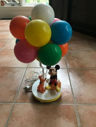 Vintage Mickey Mouse & Pluto Balloon Lamp