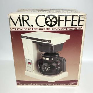 Vintage 1988 Mr Coffee 12 Cup Coffee Maker Sr12 White Nos Open Box
