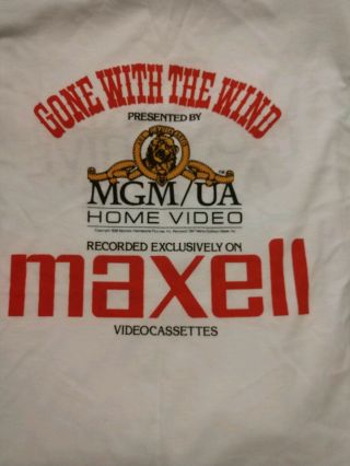 Vintage 80s Gone With The Wind t - shirt (movie) Maxell Video Size Large 4