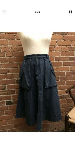 Nwt Marc By Marc Jacobs Denim Jean Skirt Vintage Blue Size 6 $298