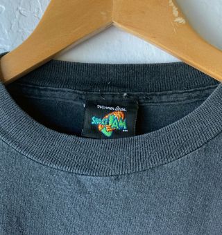 Rare Vintage 1996 Warner Bros 90s Space Jam Bugs Bunny Taz T - shirt USA Made XL 4