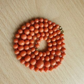 6 Old Vintage Natural Undyed Chinese Coral Necklace Beads 19 Grams 2