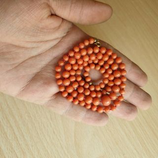 6 Old Vintage Natural Undyed Chinese Coral Necklace Beads 19 Grams 4