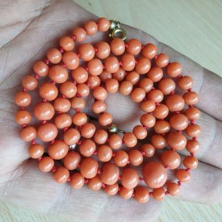 6 Old Vintage Natural Undyed Chinese Coral Necklace Beads 19 Grams 5