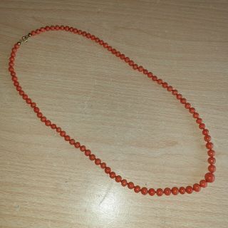 6 Old Vintage Natural Undyed Chinese Coral Necklace Beads 19 Grams 7
