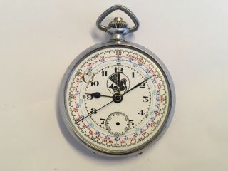 Vintage Men’s Chronograph Military Pocket Watch Swiss Made 5