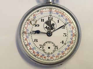 Vintage Men’s Chronograph Military Pocket Watch Swiss Made 6