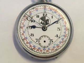 Vintage Men’s Chronograph Military Pocket Watch Swiss Made 7