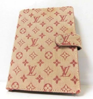 Auth Louis Vuitton Vintage Red White Idylle Canvas Diary Notebook Cover Ca0061