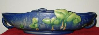 Vintage Large Roseville Art Pottery Usa Fuchsia Console Bowl In Blue 353 - 14 "