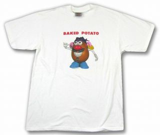 Mr Potato Head Baked Potato White T Shirt L Nos Official Hasbro Vintage 1995