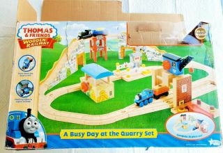 Vintage Thomas The Train Busy Day At The Quarry Wooden Railway Set Complete