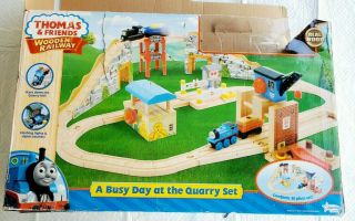 Vintage Thomas the Train Busy Day at the Quarry Wooden Railway Set Complete 2