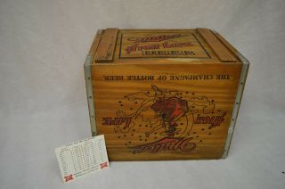 Vintage Miller High Life Wood Crate Box - Rare - With Calendar