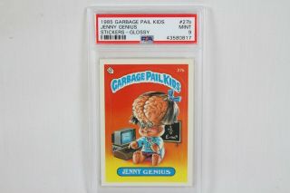 Vintage 1985 Series 1 Glossy Garbage Pail Kids Card Psa 9 Jenny Genius 27b