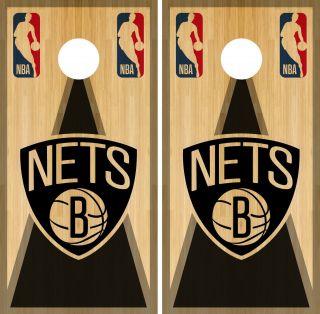 Brooklyn Nets Cornhole Wrap Nba Game Vintage Board Skin Set Vinyl Decal Co563