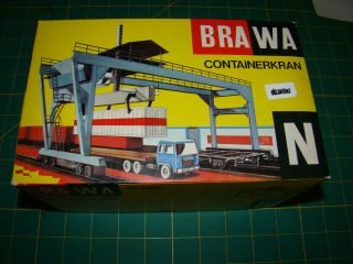 Vintage N Scale Brawa Nr.  1150 Motorized Container Crane