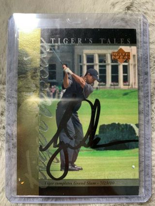2001 Tiger Woods Tiger Tales Autograph Upper Deck Card With Very Rare