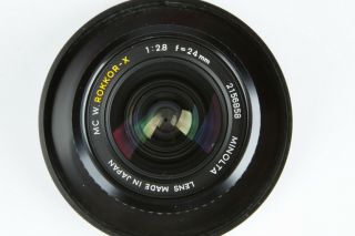Vintage Minolta MC W.  Rokkor - X 24mm f2.  8 Lens - - 4