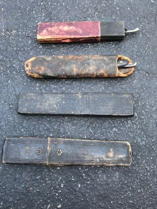 4 Vintage Razors With Boxes.  All Different,  Wade And Butcher,  Jr Philadelphia