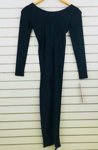 Vtg Womens L Gilda Marx Full Body Leotard Black 1994 Long Sleeves Unitard Suit