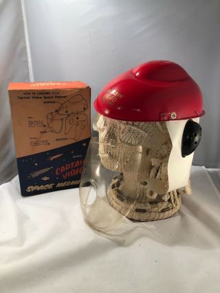Rare Vintage Official Captain Video Space Helmet Toy No.  X - 10 Plaxall Inc