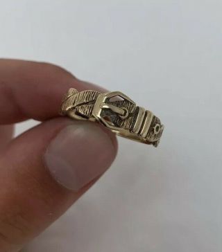 9ct Gold Vintage Buckle Ring 9k 375.