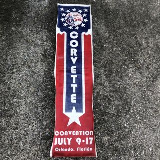 Rare Vtg Chevrolet Corvette Convention 1976 Car Club Sign Banner Flag Poster
