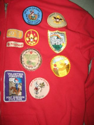Vintage 1991 - 95 Colorado Leaders Red Sweatshirt w/ 45 Cub & Boy Scout Patches 6