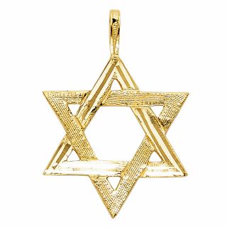 Chain Real 14k Yellow Gold Star Of David Jewish Vintage Charm Pendant