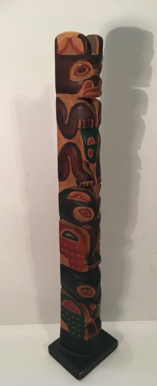 Vintage Hand Carved Native American Totem Pole 2