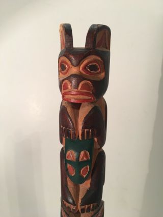 Vintage Hand Carved Native American Totem Pole 5