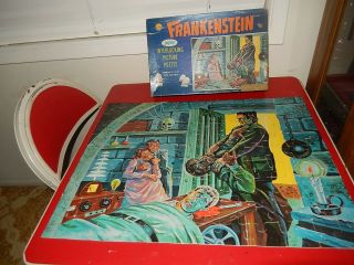 Vintage 1960 ' s Jaymar Frankenstein Puzzle Complete with Box 6