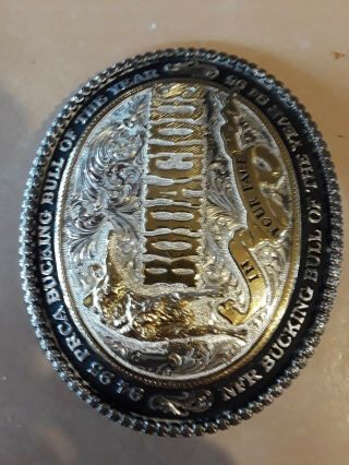 Vintage Bodacious Belt Buckle 94 - 95 Prca Bucking Bull Of The Year - Silver Plated