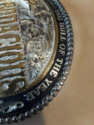 Vintage BODACIOUS Belt BUCKLE 94 - 95 PRCA BUCKING BULL OF THE YEAR - Silver Plated 5